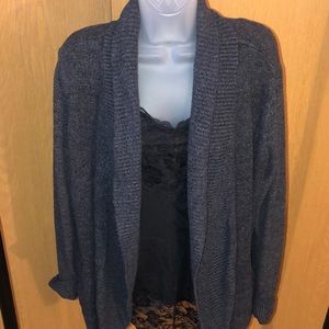 Barefoot Dreams CozyChic Lite Circle sweater. Color is gray black. Size L/XL.